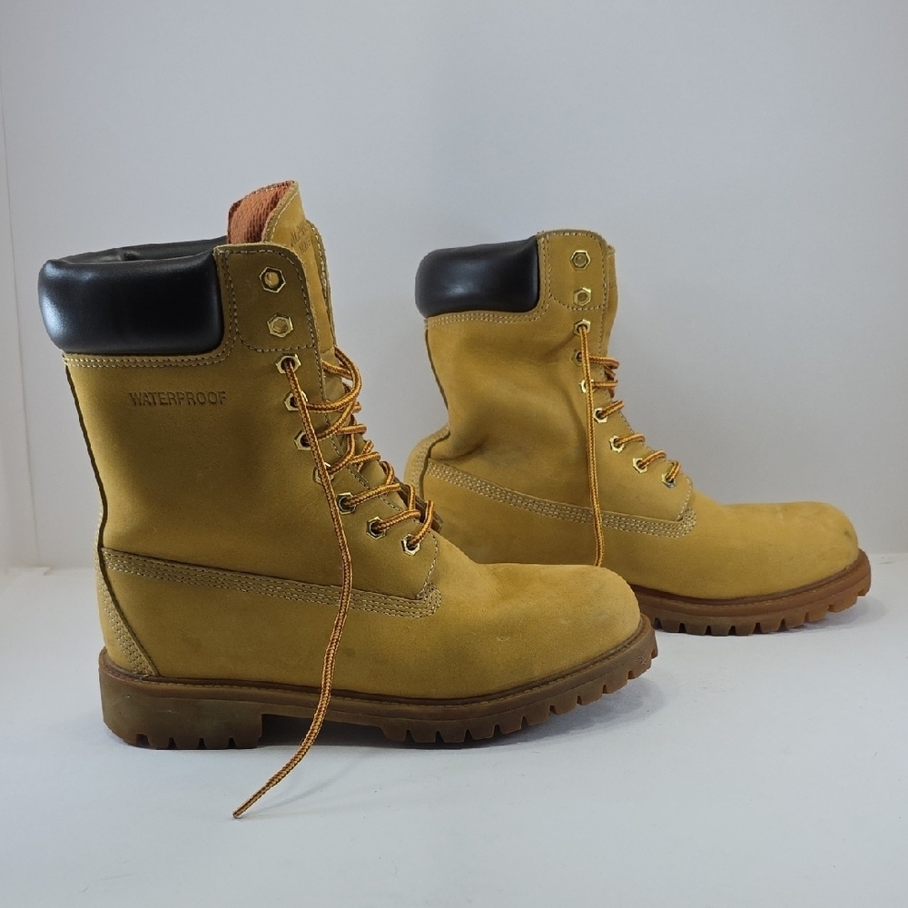 Timberland Alpine Woods Waterproof Boots Wheat Leather Work Boots Men's 8.5W - Picture 3 of 13